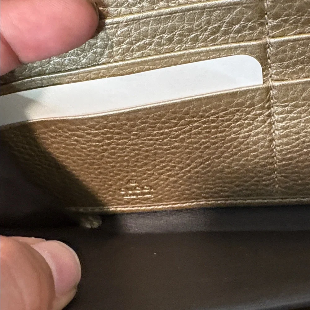 GUCCI Gold Bamboo Leather Continental Wallet Converted With Gold Chain - Picture 11 of 11